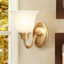 美式全铜壁灯卧室床头灯现代简约欧式客厅过道灯创意灯具1170-1W