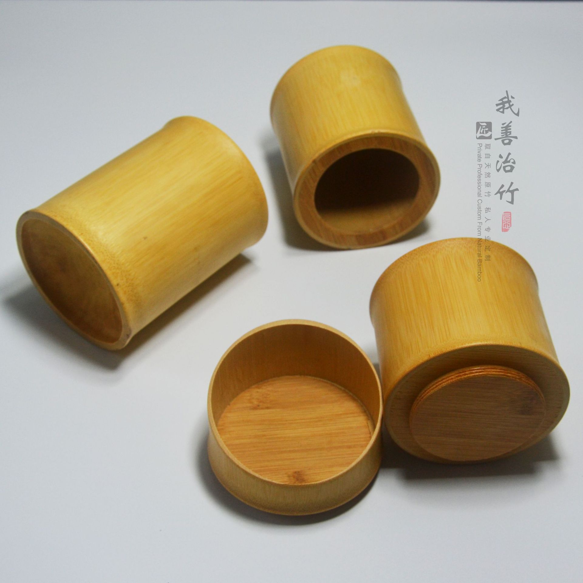 天然竹罐竹子茶叶筒竹制茶仓竹茶筒竹包装拼接罐分层竹筒4节筒
