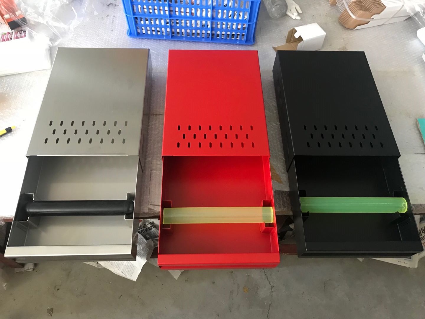 厂家直销不锈钢咖啡敲粉盒咖啡粉渣桶 敲渣盒 三色可选 咖啡渣盒