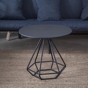 北欧ins简约后现代铁艺几何茶几客厅圆形边几时尚创意小户型角几