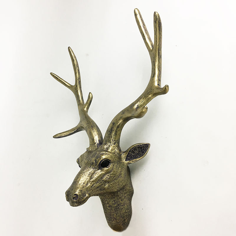 复古装饰品_现货鹿头美式复古装饰品壁饰招财北欧风格