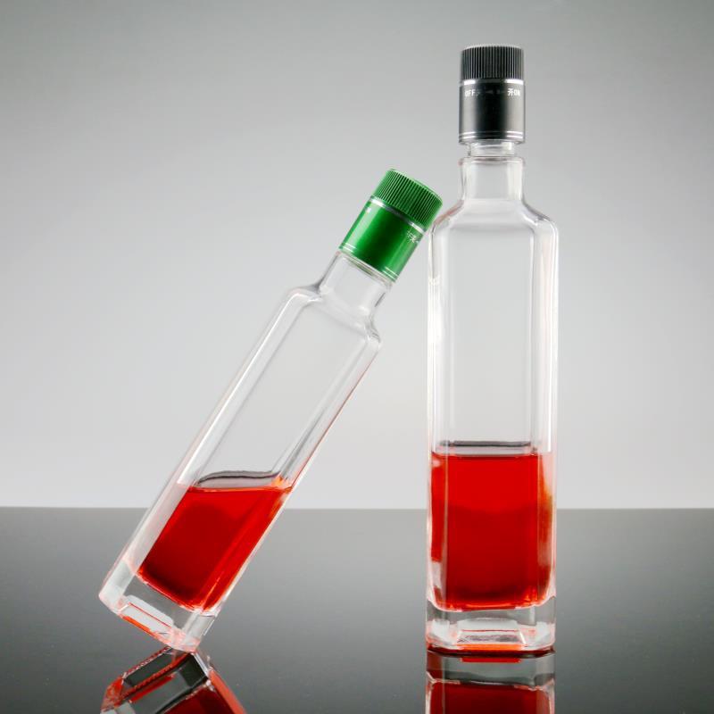 高档麻油瓶方形食用油瓶玻璃橄榄油瓶山茶油瓶墨绿色玻璃瓶定制