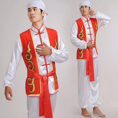 传统安塞腰鼓服装陕北民族陕西男女秧歌服饰打鼓服阿宝舞台演出服