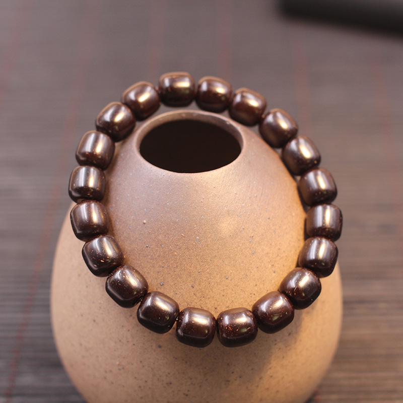 印尼椰蒂 7000目抛光椰蒂手串 大尺寸素珠 百搭精品 双十一