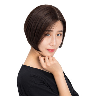 厂家直销假发女短发真发假发套bobo头短直发偏分时尚波波头
