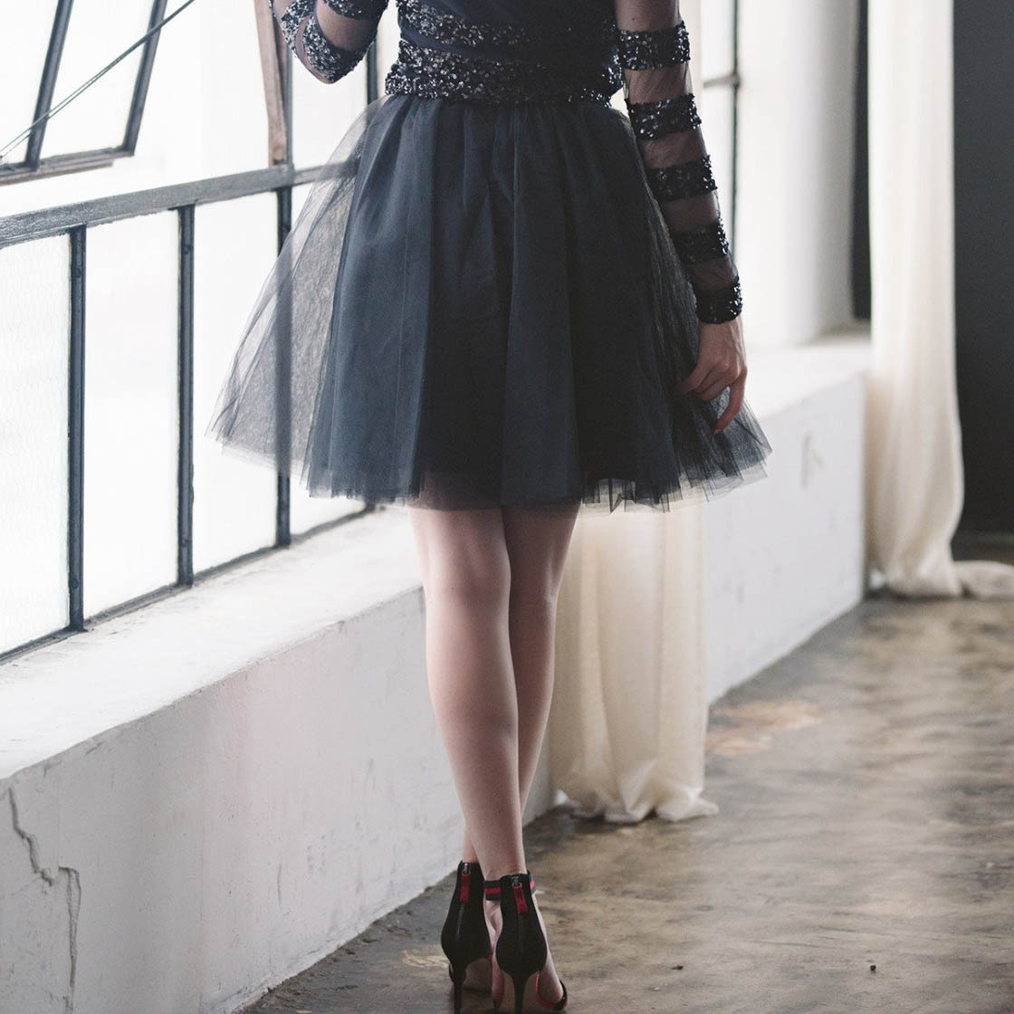 速卖通网纱拉链半身裙黑色欧美高腰薄纱tulle skirt蓬蓬超短裙