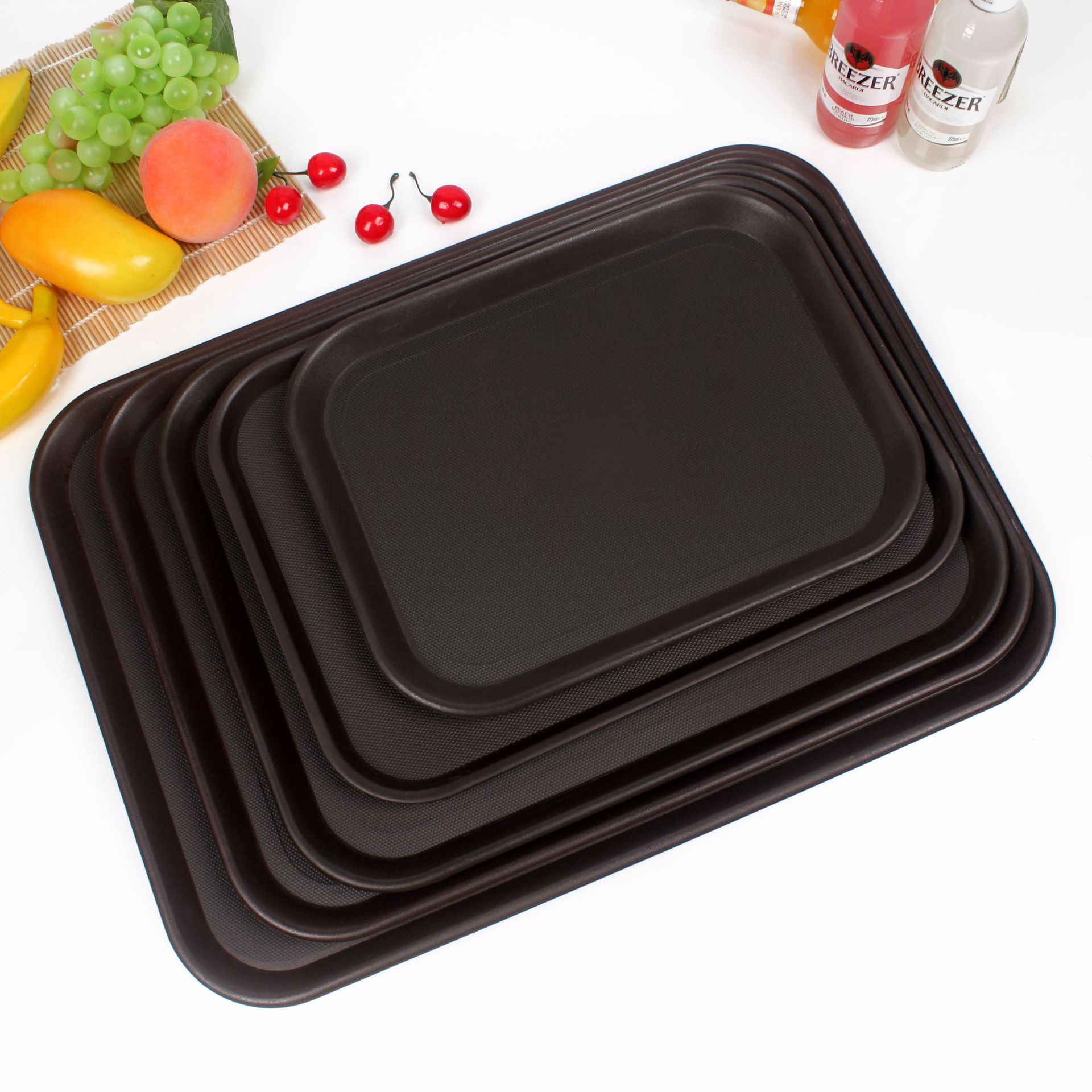 快餐托盘长方形树脂/pu托盘防滑快餐盘食堂餐盘茶杯托盘