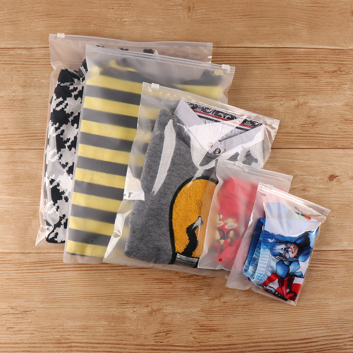 塑料cpe服装拉链袋透明磨砂 童装衣服包装袋袜子内衣自封袋定制