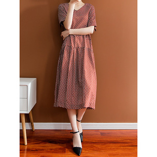 丝棉连衣裙夏短袖