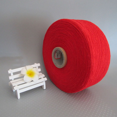 厂家直销纱线5s-21二红色再生棉纱 劳保手套棉线 拖把线