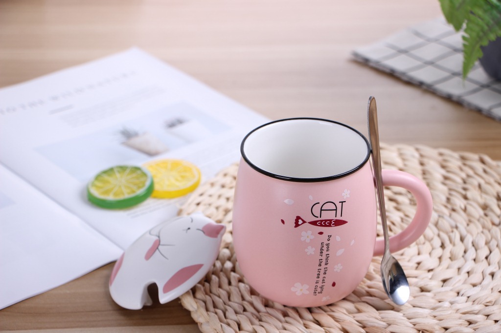 星悦陶瓷 创意猫咪马克杯 色釉咖啡杯 卡通陶瓷杯子广告礼品定制