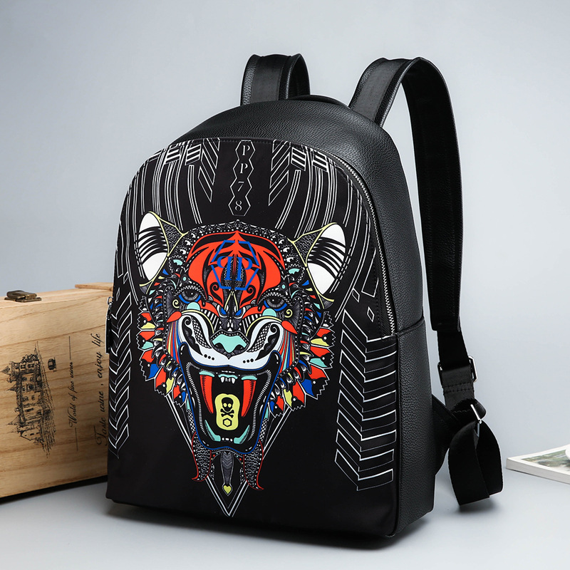 2020 New Korean Style Trendy Cool Men's and Women's Backpack Pu Backpack Travel Journey Bag