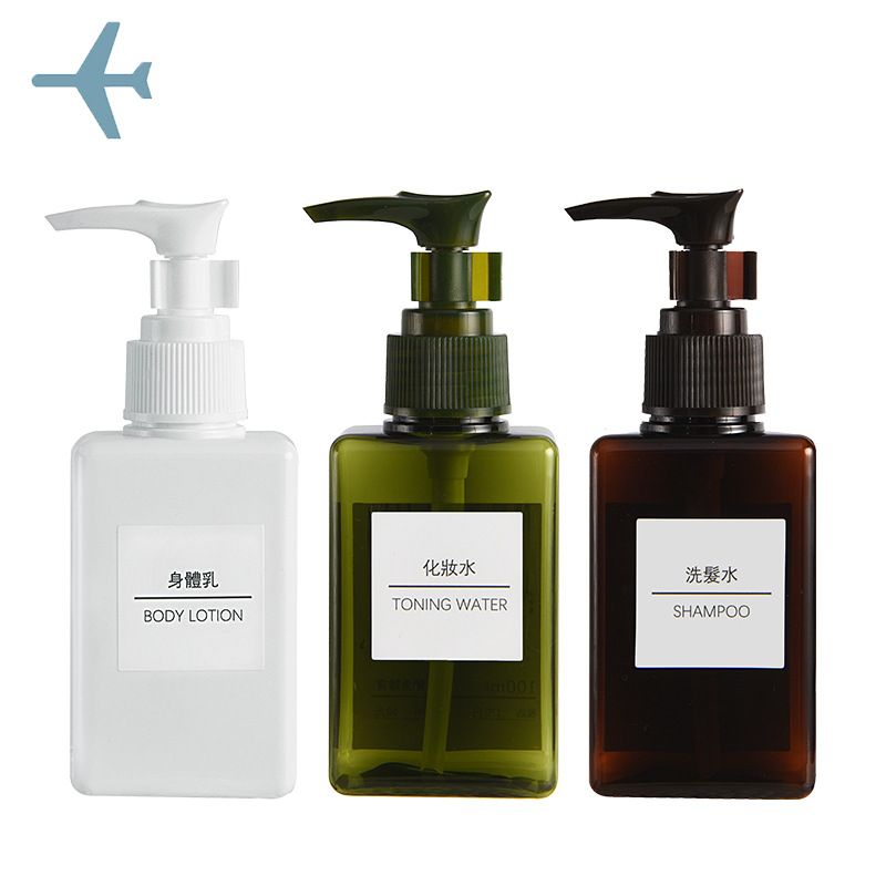 100ml卡扣旅行分装瓶/便携按压式水乳洗发水护肤品空瓶子