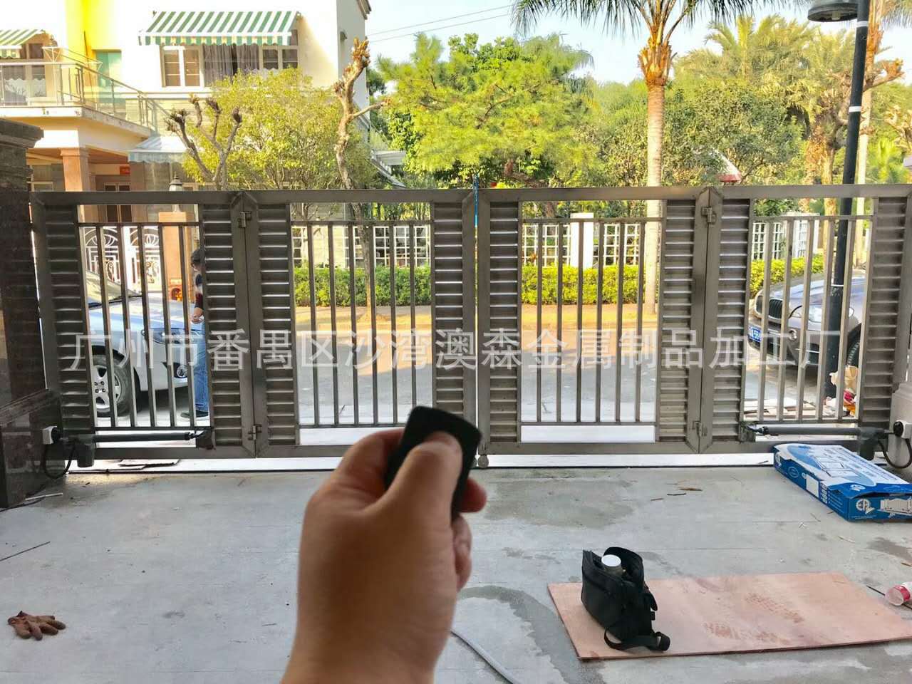 广州生产厂家专订做别墅电动铁艺大门 电动平移入户铁门 防盗门