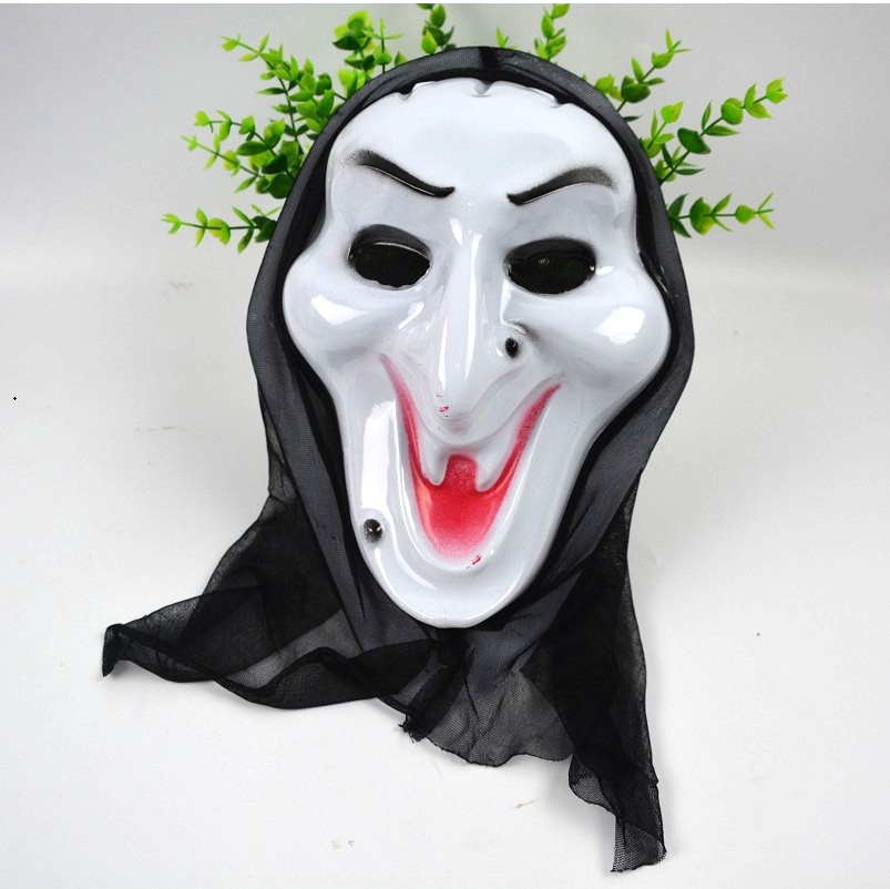 派对用品幽魂鬼面具 白面郎君鬼脸派对面具 鬼节万圣节死神面具