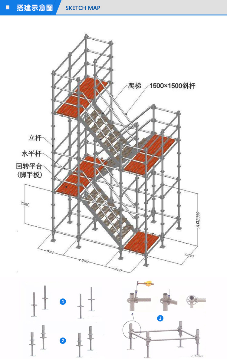 扣件式脚手架图示图片