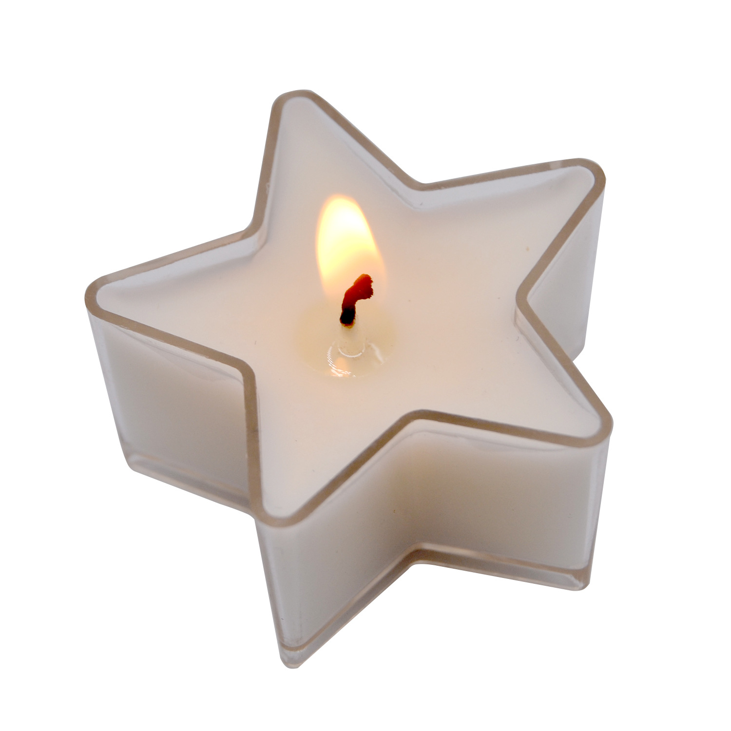 星星茶蜡五角星蜡烛压粉压制茶蜡茶蜡阻燃塑料壳茶蜡