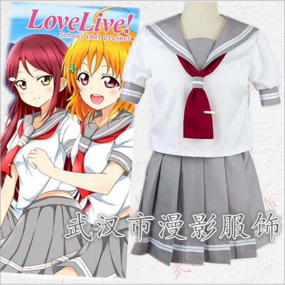 lovelive cosplay sunshine水团aqours短袖校服水手服cos女装