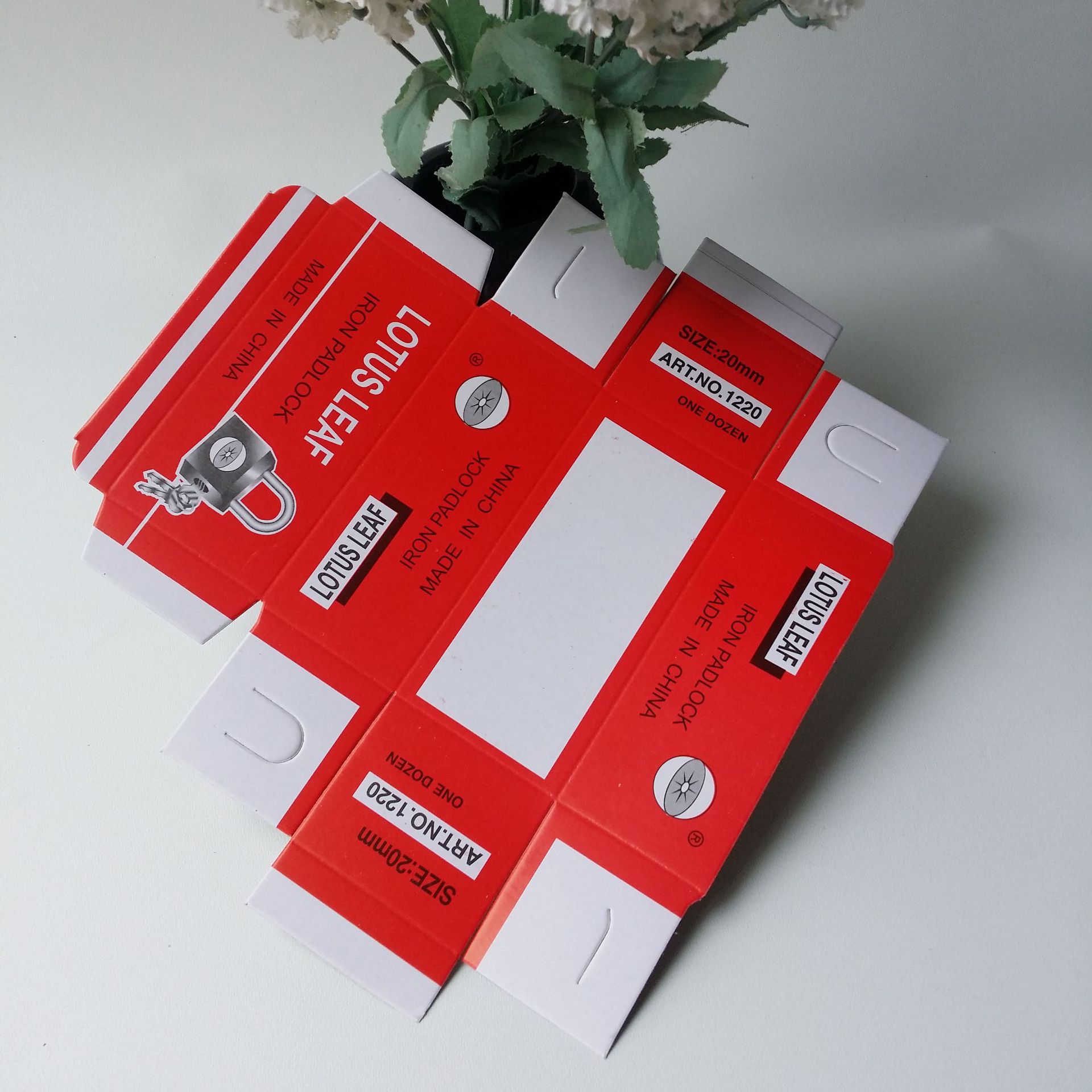 锁具纸盒 挂锁包装盒 小五金包装纸盒 翻盖 白卡纸卡 彩印包装盒