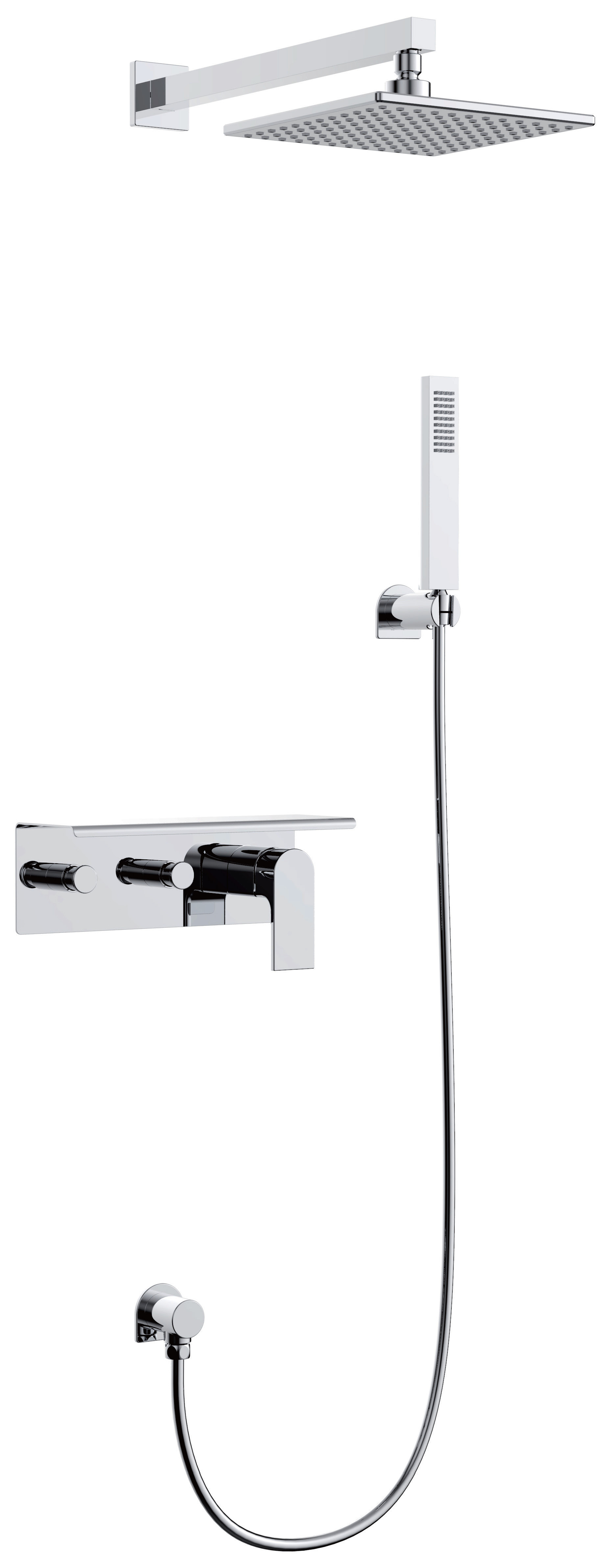 广东全铜暗装淋浴花洒套装入墙式手喷水龙头装修酒店工程厂家直销