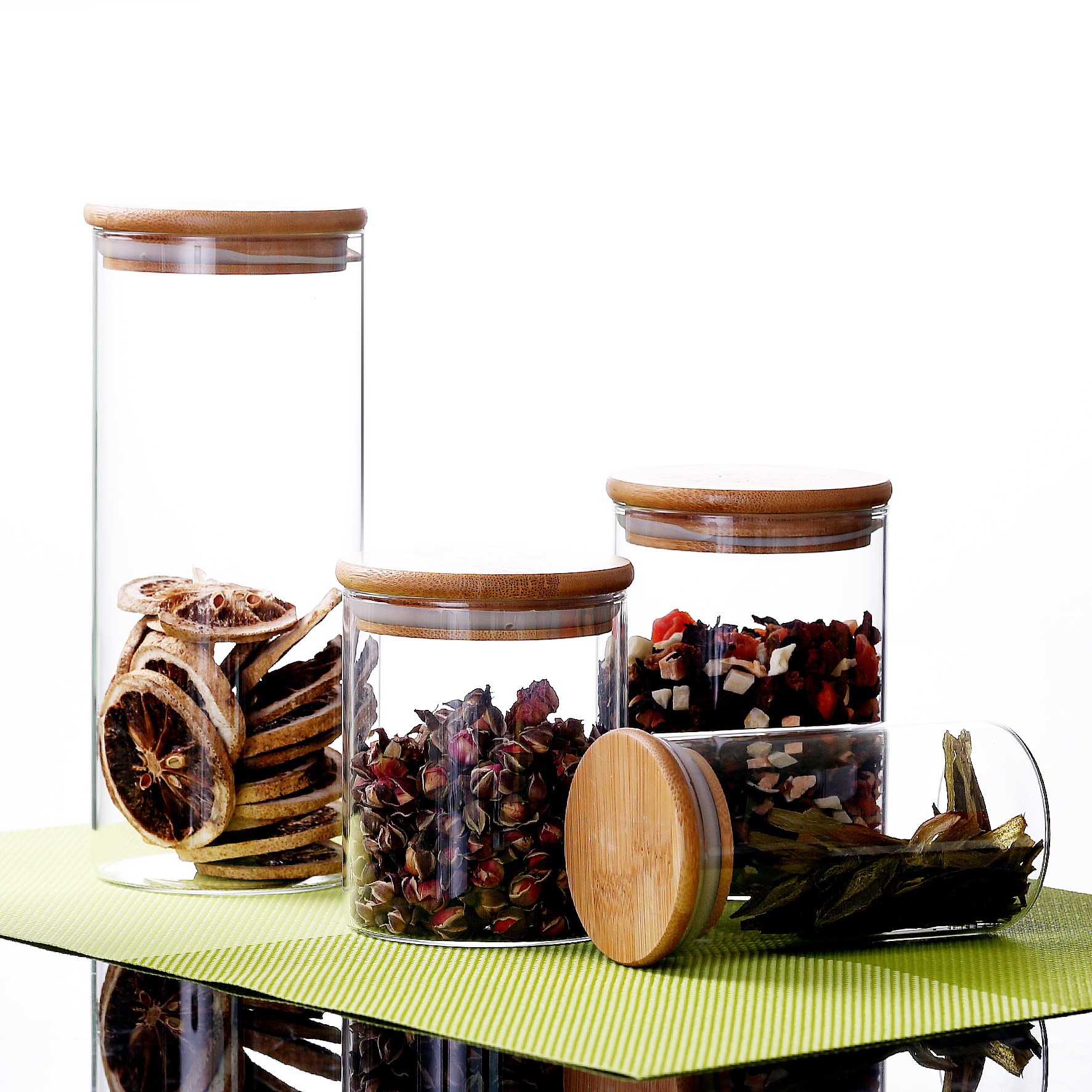 透明带盖玻璃密封瓶食品茶叶陈列收纳瓶杂粮储物罐五谷罐