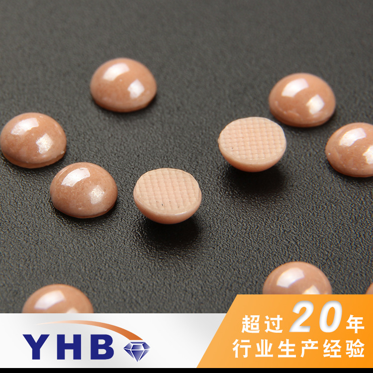 Factory Wholesale Ceramic Panel Pressing Smooth Light Orange Semicircle Imitation Pearl 4mm Nail Ornament Accessories Semicircle Pearl