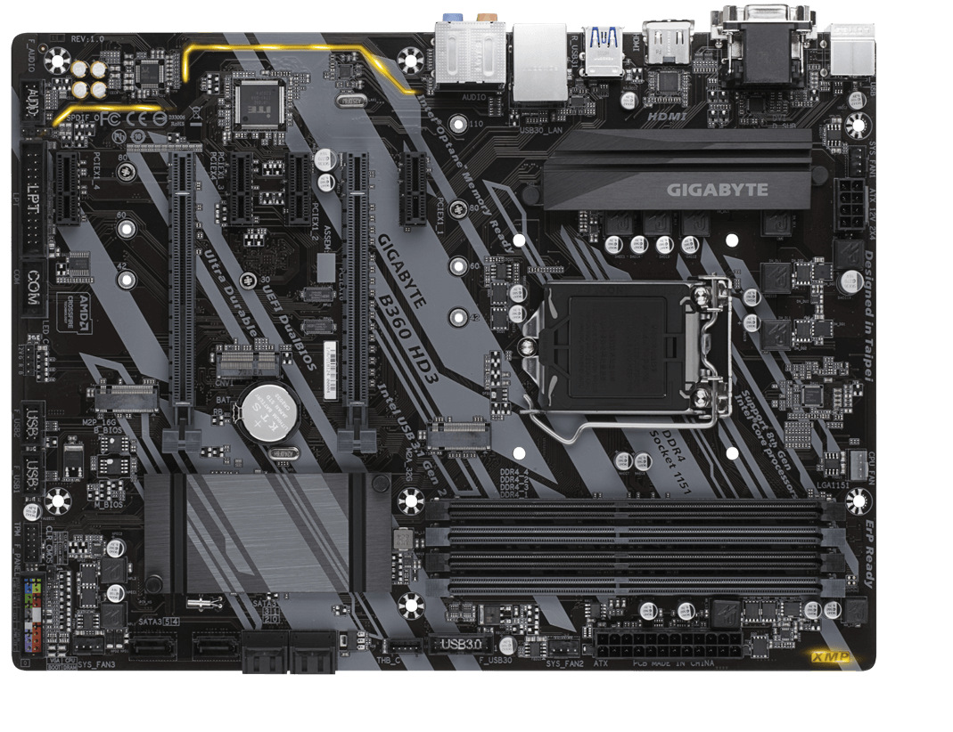 gigabyte/技嘉 b360 hd3主板台式机电脑主机全新1151针八代盒装