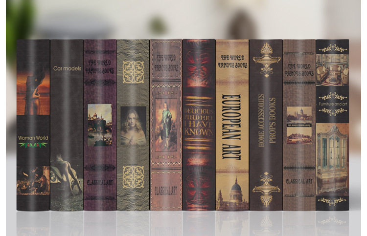 欧式装饰书仿真书道具书假书书盒拍摄道具书书房样板房书柜摆件
