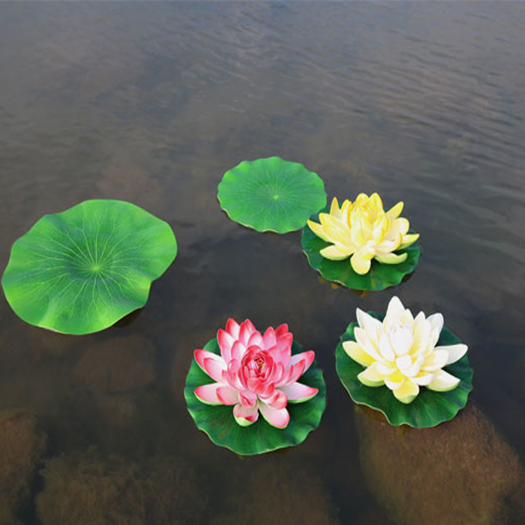 仿真睡莲叶pu材质大号仿真荷花睡莲莲花假花pu材料水上漂装饰花