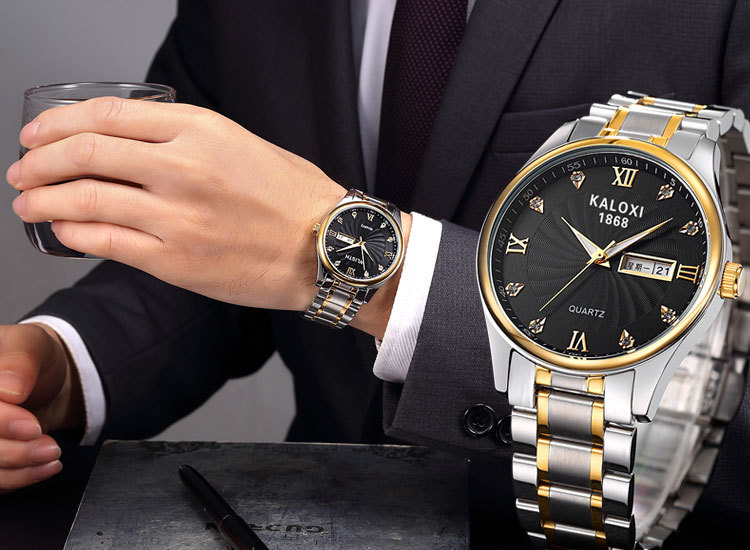 卡罗西kaloxi手表品牌男表商务精钢男士手表一件代发时尚石英腕表