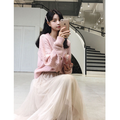 网红同款时尚纱裙半身裙女秋2018新款a字裙chic中长裙ins超火裙子