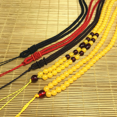 树脂仿蜜蜡毛衣链 手工编织项链挂绳 翡翠玉石水晶吊坠绳厂家批发