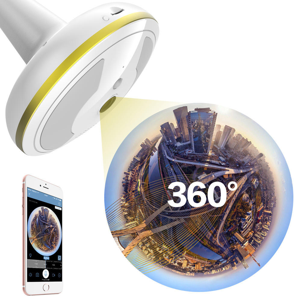 360度智能摄像机 红外夜视白光 全景高清摄像头 无线wifi远程监控