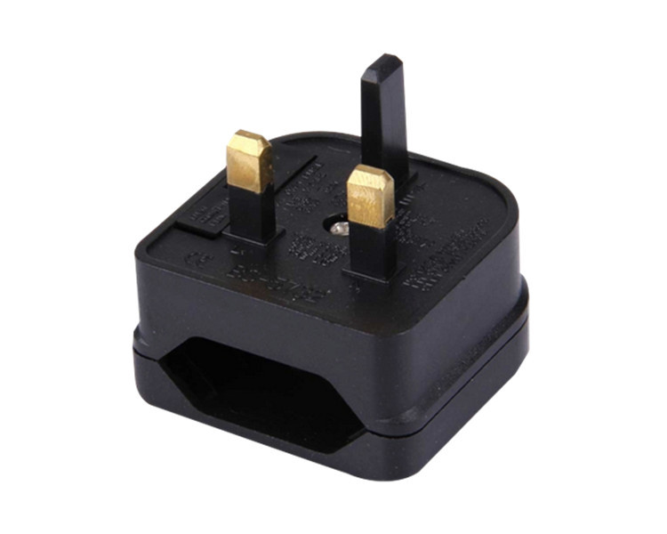 英标港版插头转欧规德标二圆脚插座带保险管13a电器机器工业使用