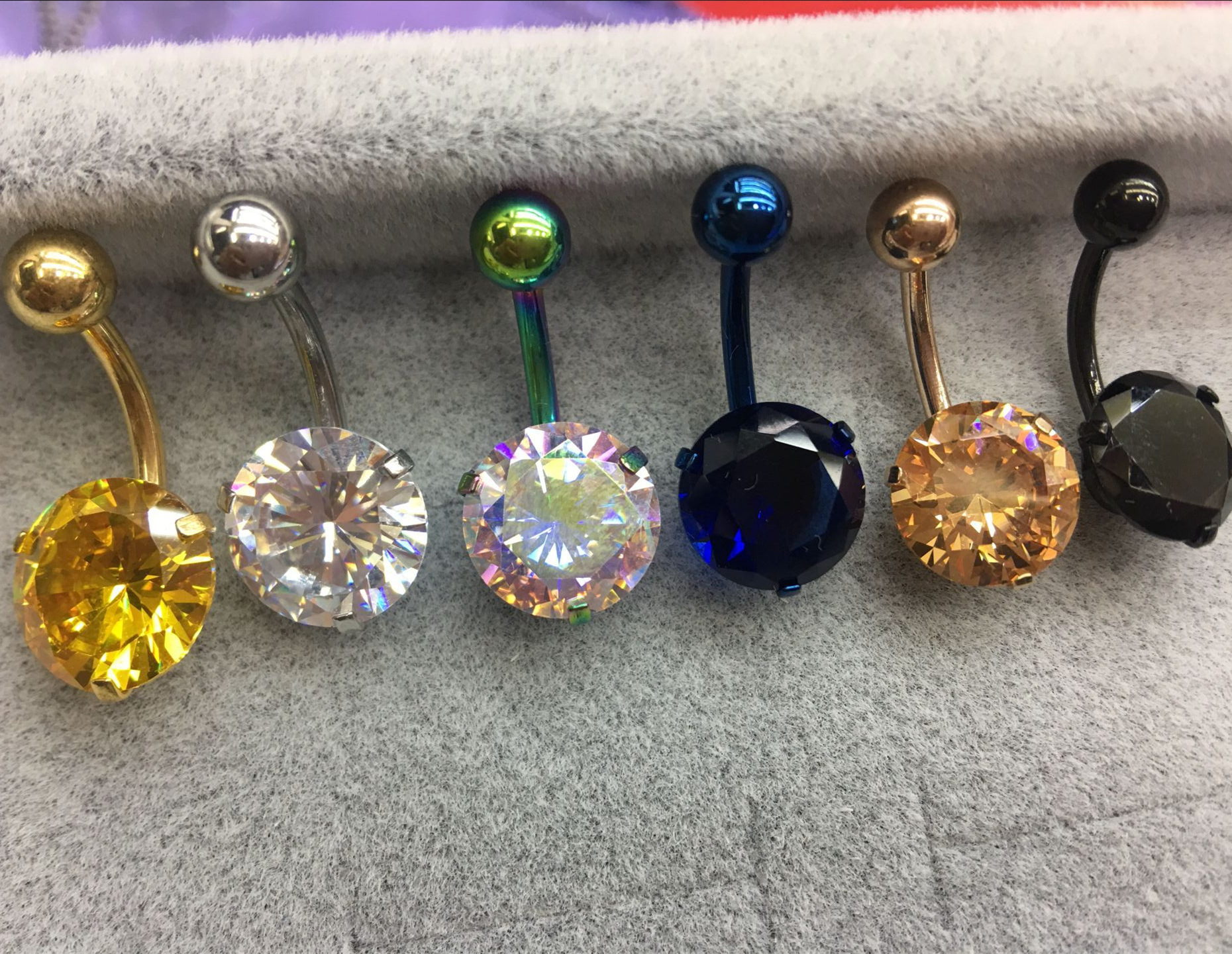 锆石肚脐环带钻肚脐钉肚脐扣欧美肚脐饰品脐环亚马逊热销欧美跨境