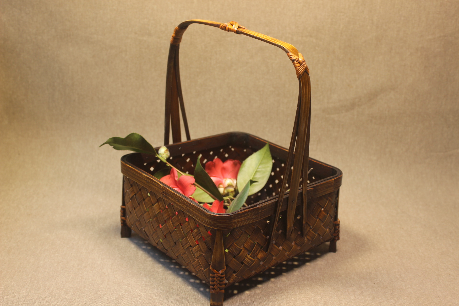 手工竹编收提提篮子做旧日式水果篮茶具收纳篮便携食盒竹制工艺品