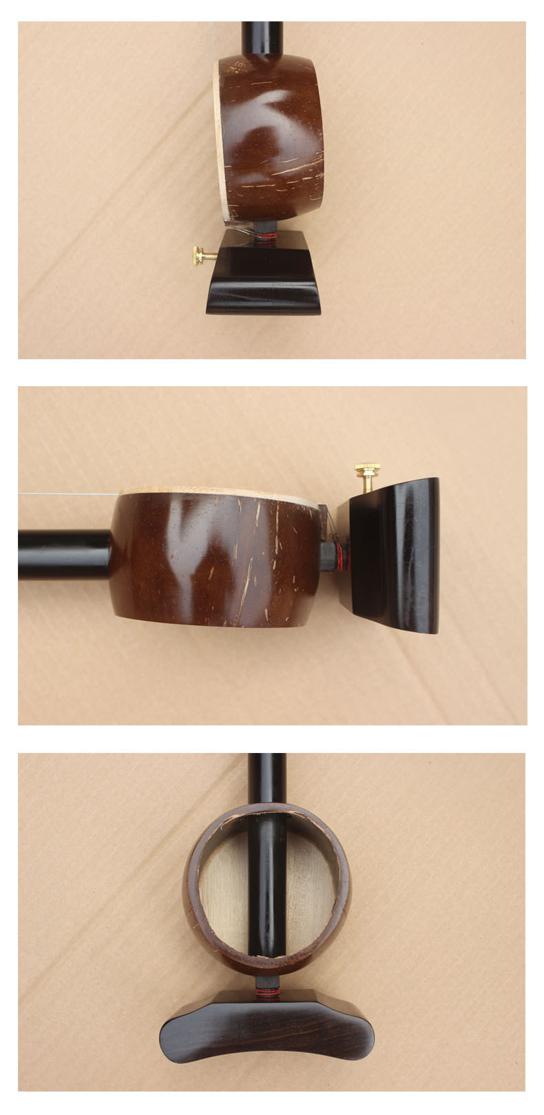 厂家直销专业黑檀评剧板胡圆杆大杆评剧板胡乐器师傅制作板胡