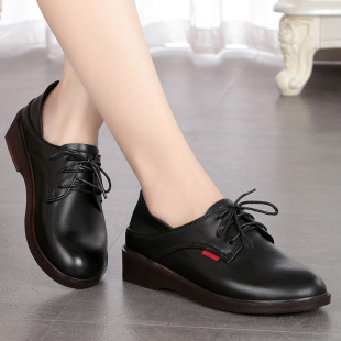 单鞋真皮女士平底皮鞋