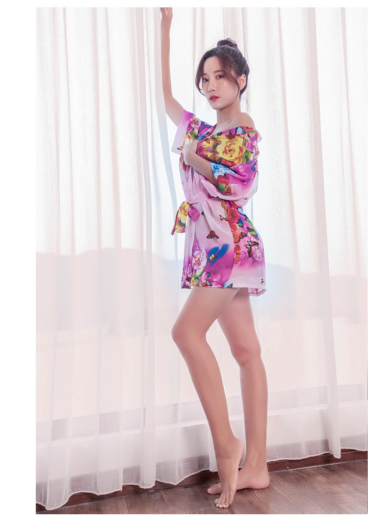 情趣内衣女装网纱透视印花和服日系制服诱惑性感套装外贸