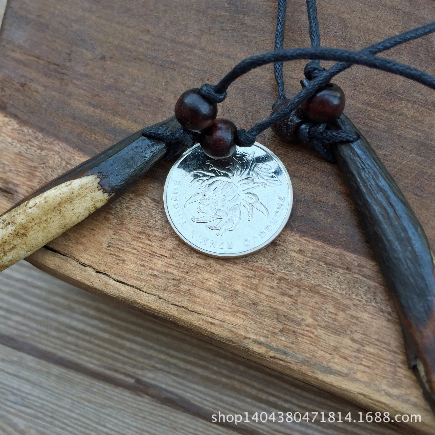 复古民族风天然手工 兽牙牦牛牙项链 长款毛衣链 棉麻衣服配饰品