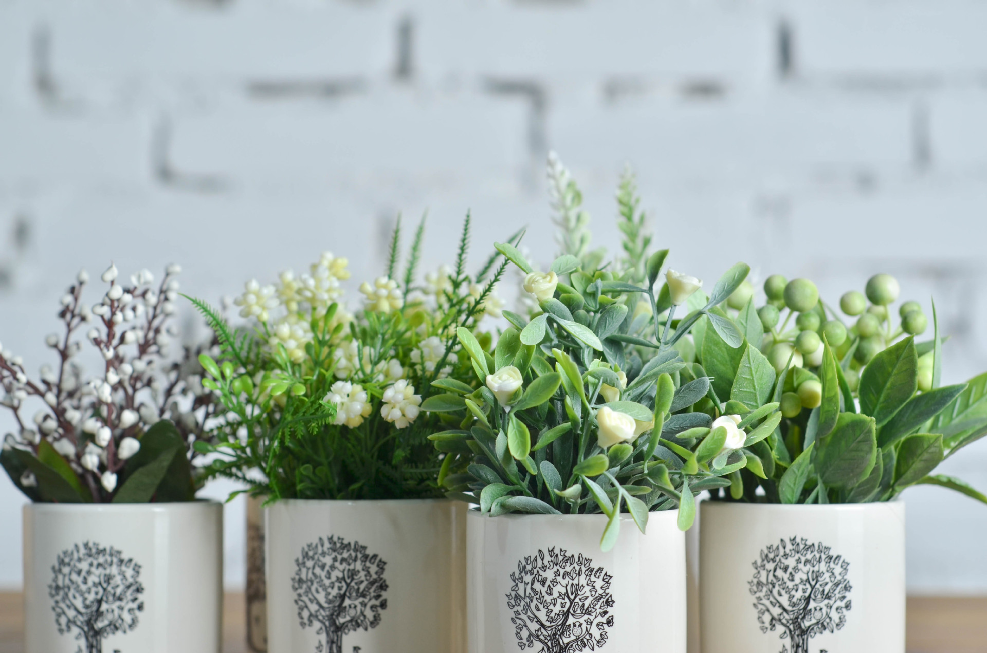 温馨系列爱情树陶瓷仿真盆栽迷你仿真植物家居室内装饰品车载摆件