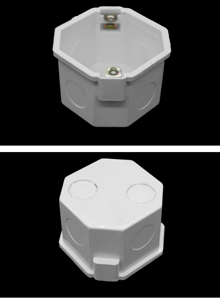 工厂特价批发pvc冲孔八角盒 86型阻燃防水开关接线盒 预埋灯头盒