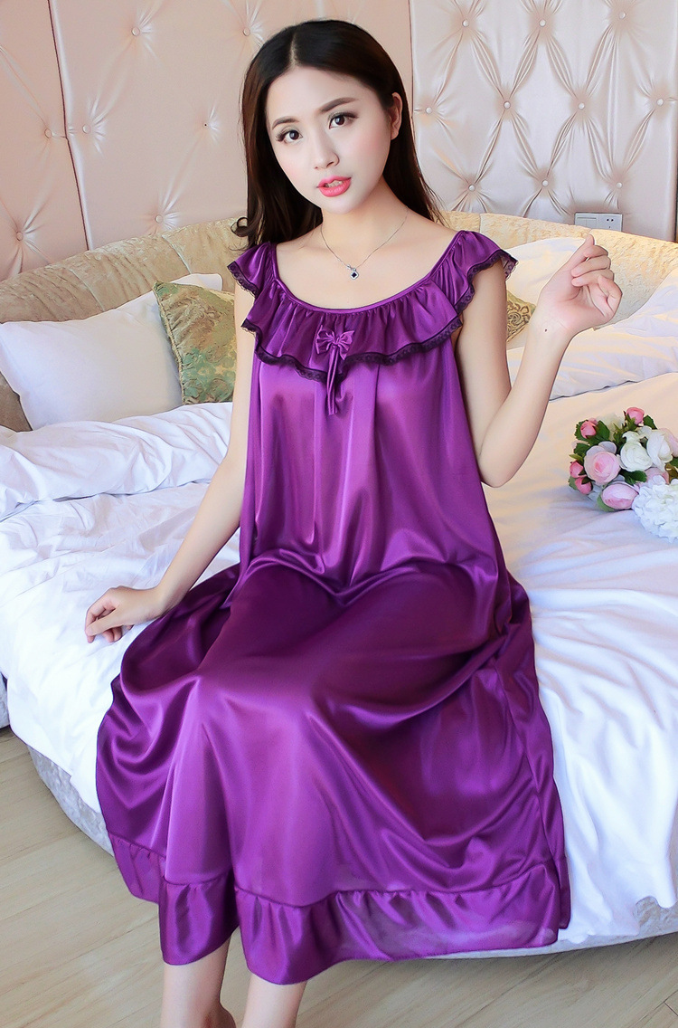 批发女士睡裙夏季无袖加肥加大码胖mm宽松女性感冰丝睡衣中长款