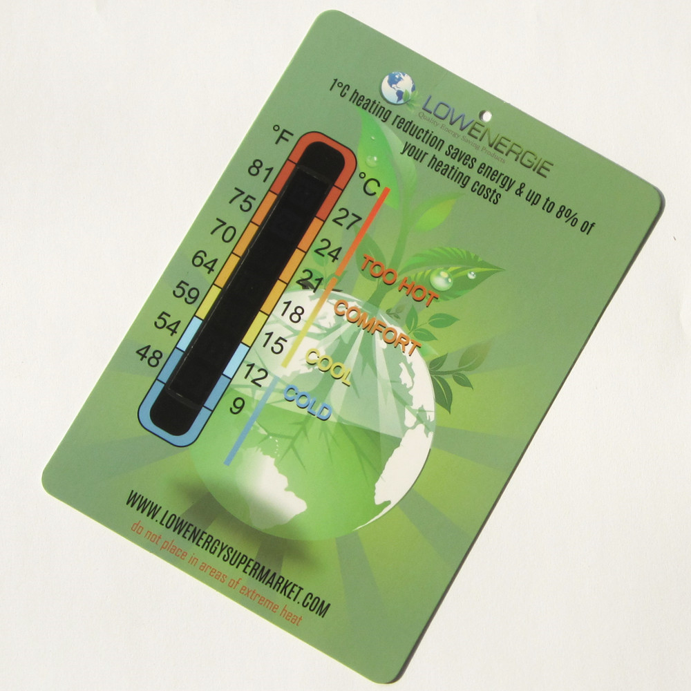 卡通纸卡室内睡袋温度计 350g铜板纸冰箱温度计贴 可站立的温度计