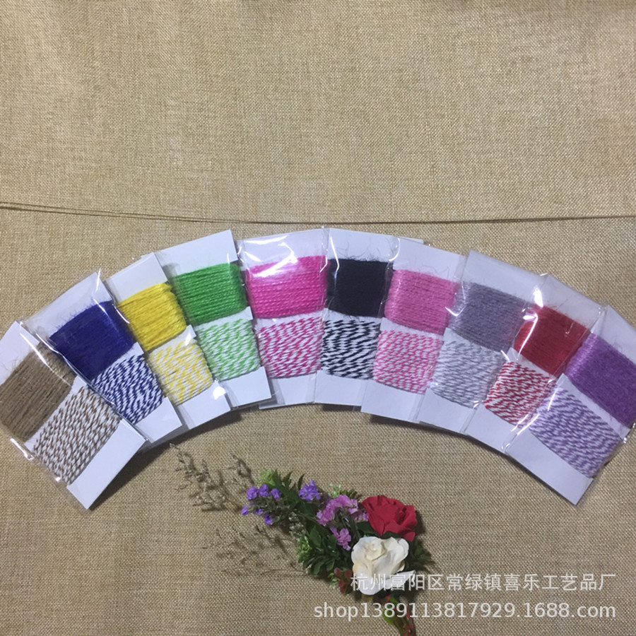 Manufacturers Supply Colored Hemp Rope Two-Color Cotton Paper Card Mixed DIY Handmade Creative Materials