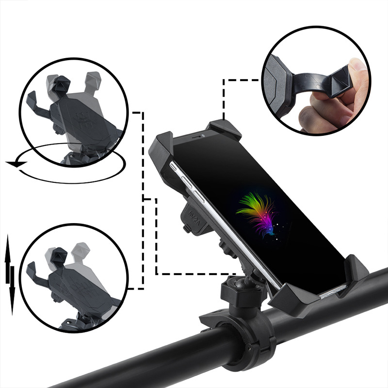 Hot Selling Motorcycle Mobile Charging Bracket Car Mobile Phone Holder with Usb Charging Motorcycle Car Charger
