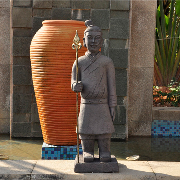树脂氧化镁兵马俑摆件 户外园林庭院树脂工艺品 旅游景点仿真摆件