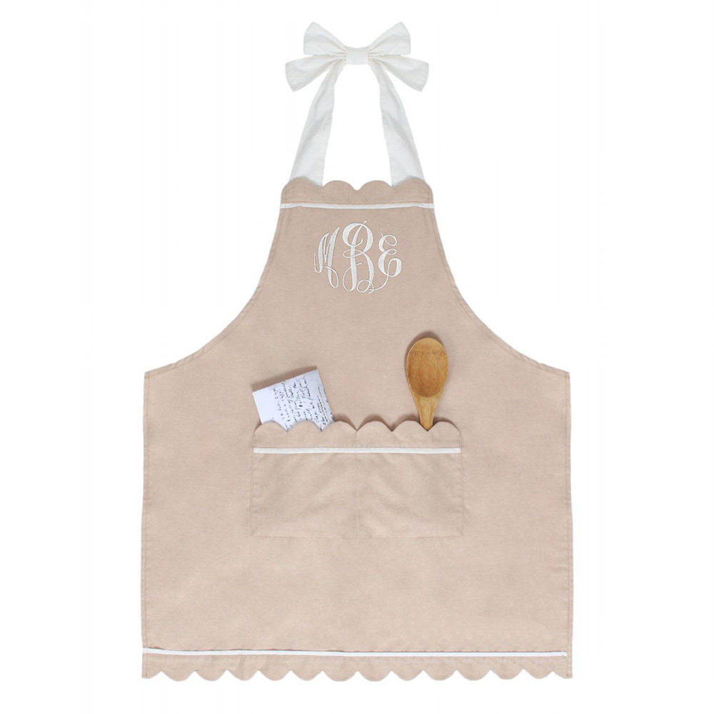 2018欧美可定制字母组合扇形围裙家用围裙防污纯色围裙工作围裙