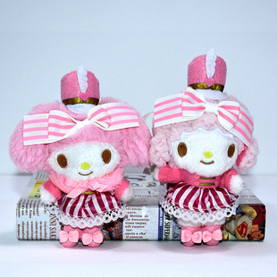 新款人气melody美乐蒂必爱诺毛绒玩具 迷你娃娃机公仔包包挂饰