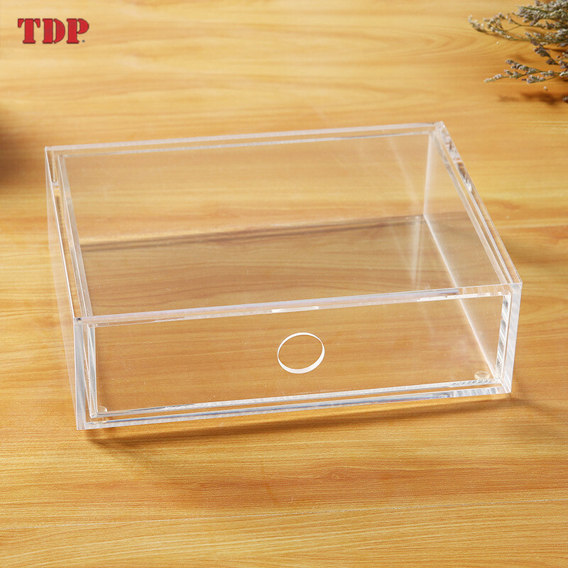 其他有机玻璃制品-厂家直销透明亚克力单层抽屉式化妆品桌面首饰收纳